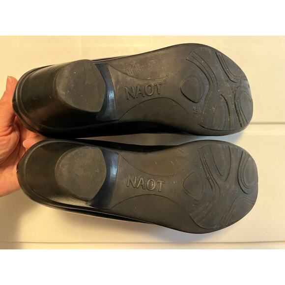 Naot Dashing Mary Jane Shoes Women’s Sz 8 Black Leather Comfort Heel Pump Career - Picture 11 of 11